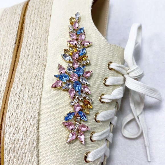 Venus Tan Canvas Gemstone Espadrille Sneakers 10 - Picture 5 of 13